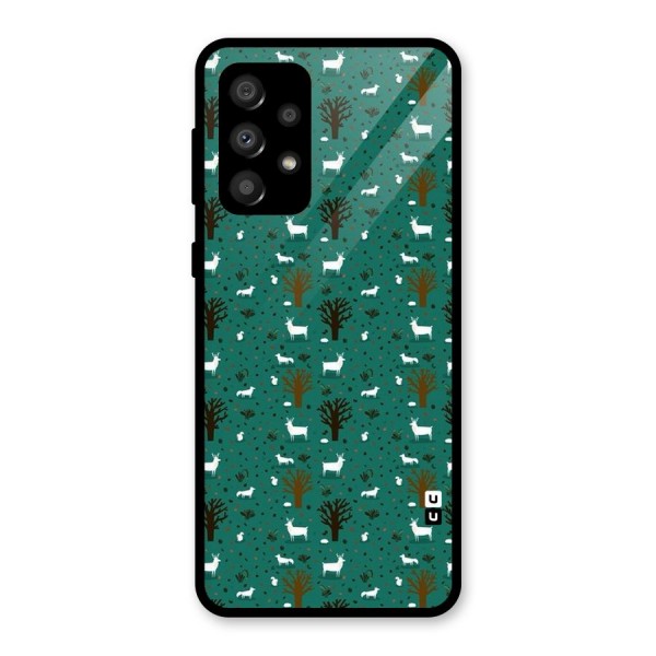 Animal Grass Pattern Glass Back Case for Galaxy A32