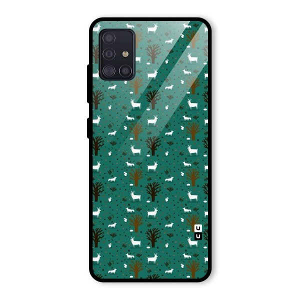 Animal Grass Pattern Glass Back Case for Galaxy A51