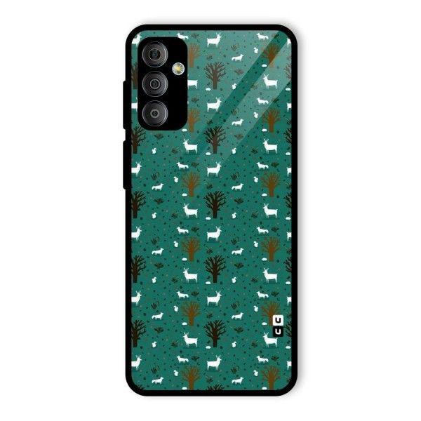 Animal Grass Pattern Glass Back Case for Galaxy F23