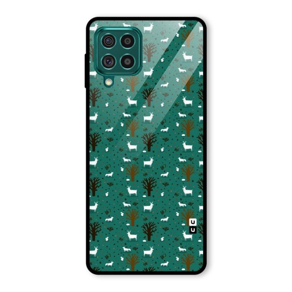 Animal Grass Pattern Glass Back Case for Galaxy F62