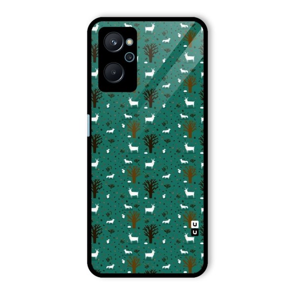 Animal Grass Pattern Glass Back Case for Realme 9i