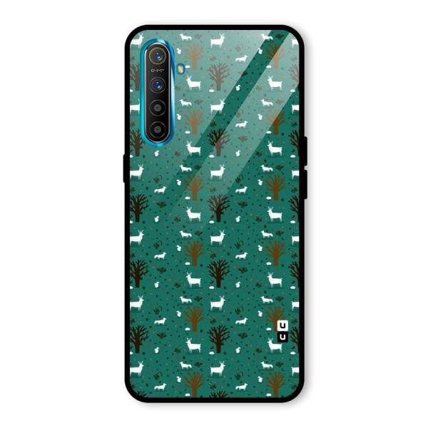 Animal Grass Pattern Glass Back Case for Realme XT