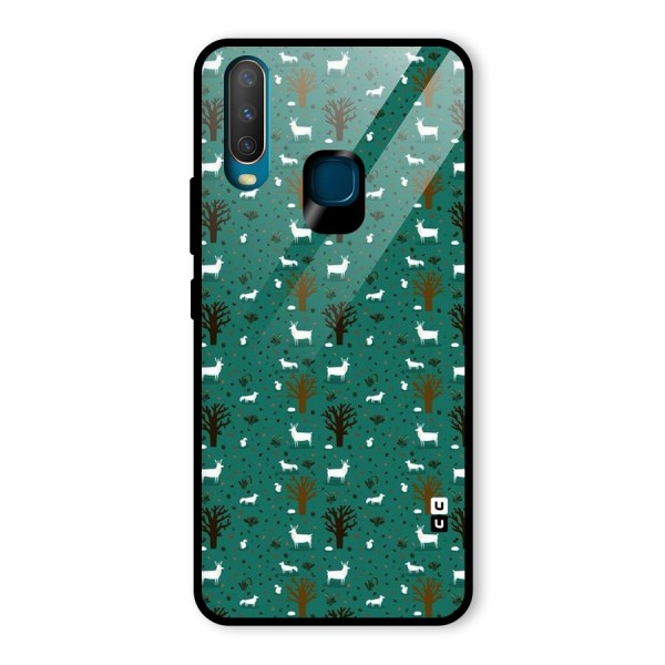 Animal Grass Pattern Glass Back Case for Vivo Y12