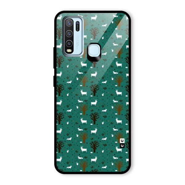 Animal Grass Pattern Glass Back Case for Vivo Y30