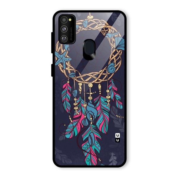 Animated Dream Catcher Glass Back Case for Galaxy M21