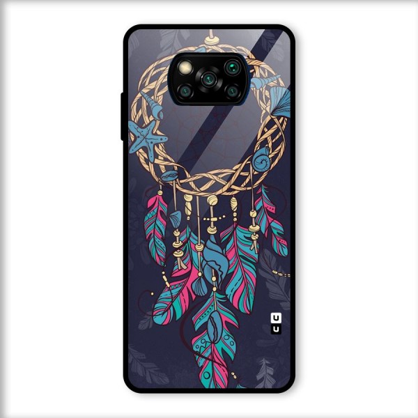 Animated Dream Catcher Glass Back Case for Poco X3