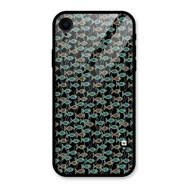 Animated Fishes Art Pattern Glass Back Case for XR