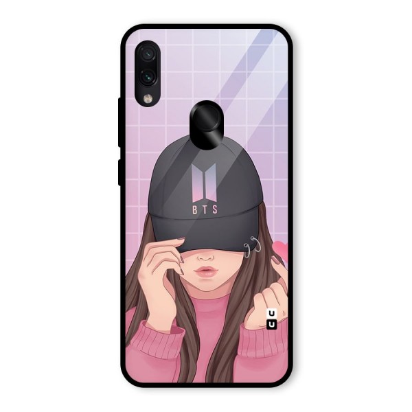 Anime Beautiful BTS Girl Glass Back Case for Redmi Note 7S