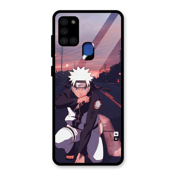 Anime Naruto Aesthetic Glass Back Case for Galaxy A21s