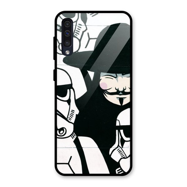 Anonymous Hat Glass Back Case for Galaxy A50s