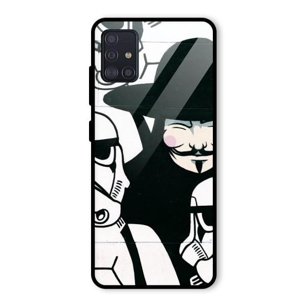 Anonymous Hat Glass Back Case for Galaxy A51