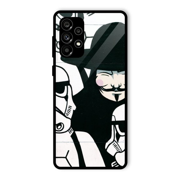 Anonymous Hat Glass Back Case for Galaxy A73 5G