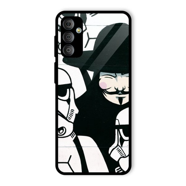 Anonymous Hat Glass Back Case for Galaxy F23