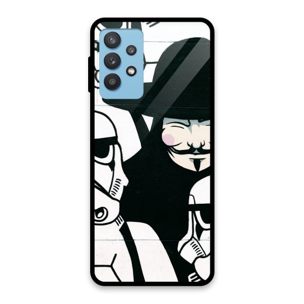 Anonymous Hat Glass Back Case for Galaxy M32 5G