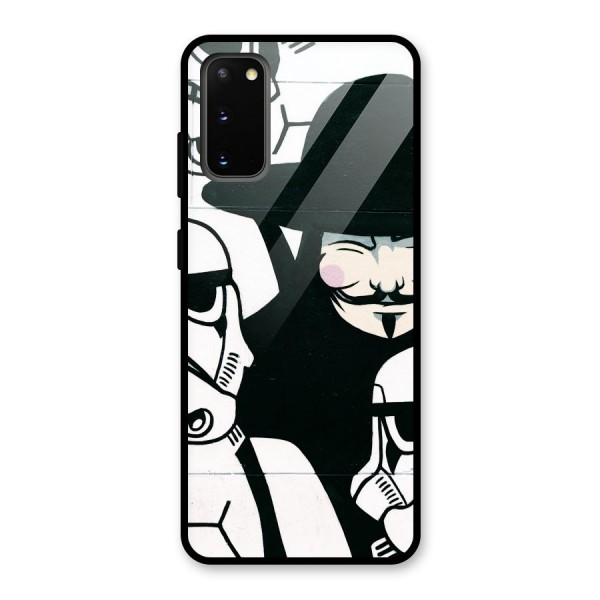 Anonymous Hat Glass Back Case for Galaxy S20