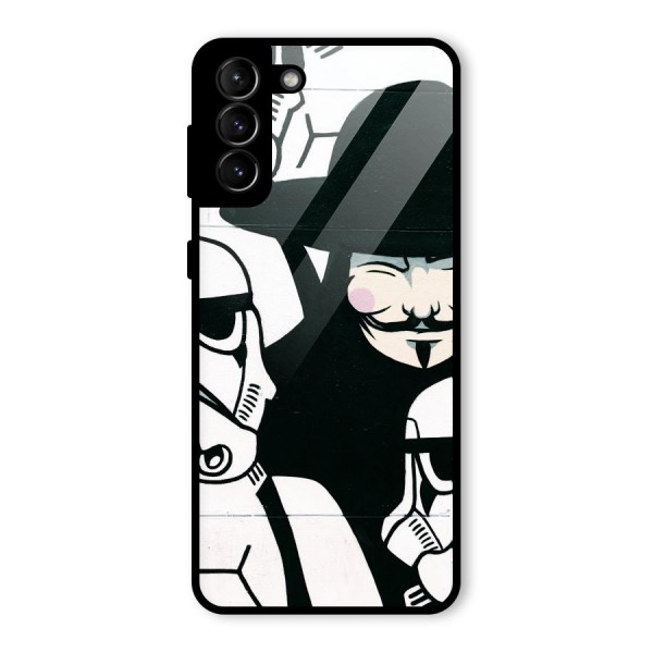 Anonymous Hat Glass Back Case for Galaxy S21 Plus