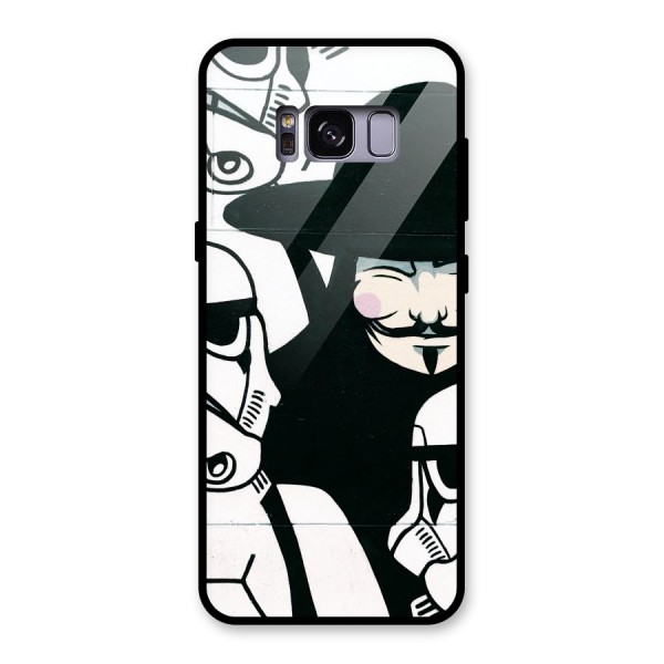 Anonymous Hat Glass Back Case for Galaxy S8