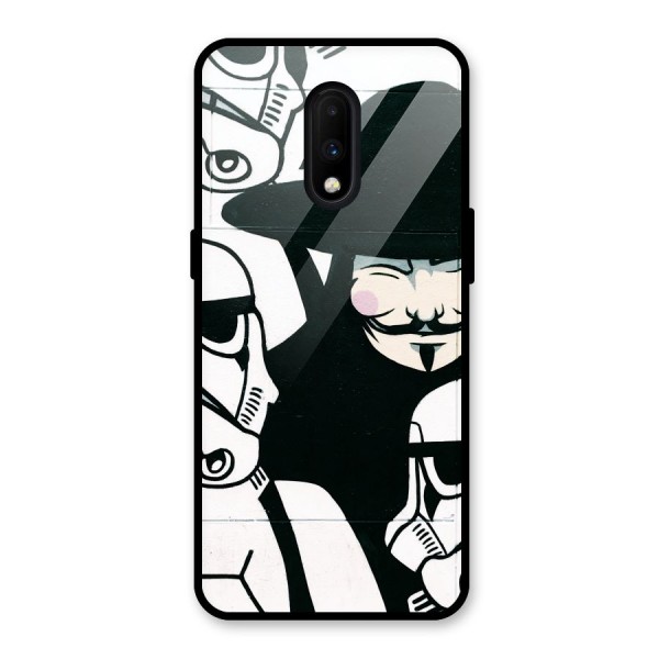 Anonymous Hat Glass Back Case for OnePlus 7