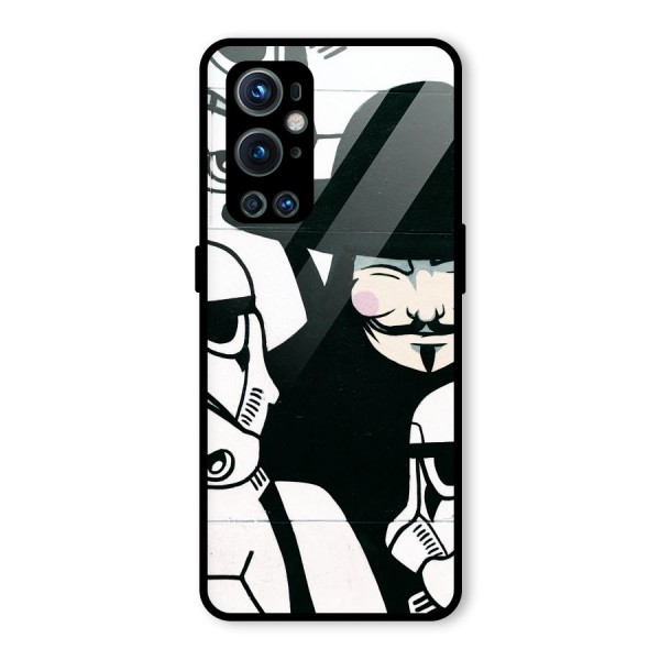 Anonymous Hat Glass Back Case for OnePlus 9 Pro