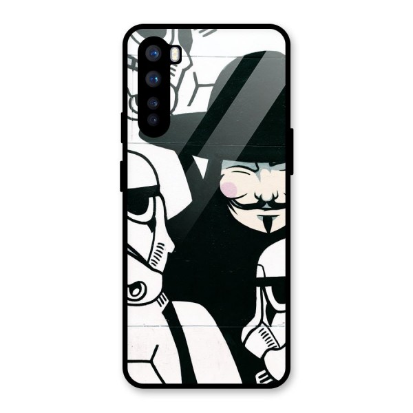 Anonymous Hat Glass Back Case for OnePlus Nord