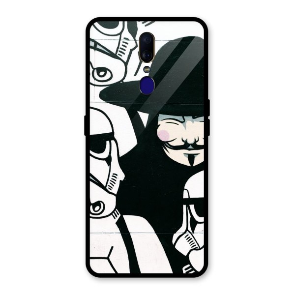 Anonymous Hat Glass Back Case for Oppo F11