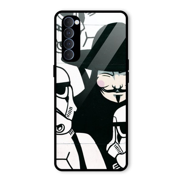 Anonymous Hat Glass Back Case for Oppo Reno4 Pro