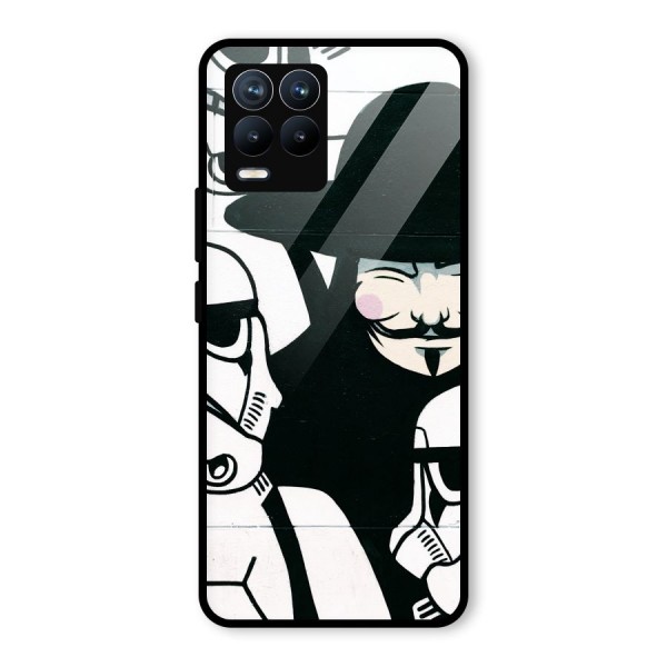 Anonymous Hat Glass Back Case for Realme 8 Pro