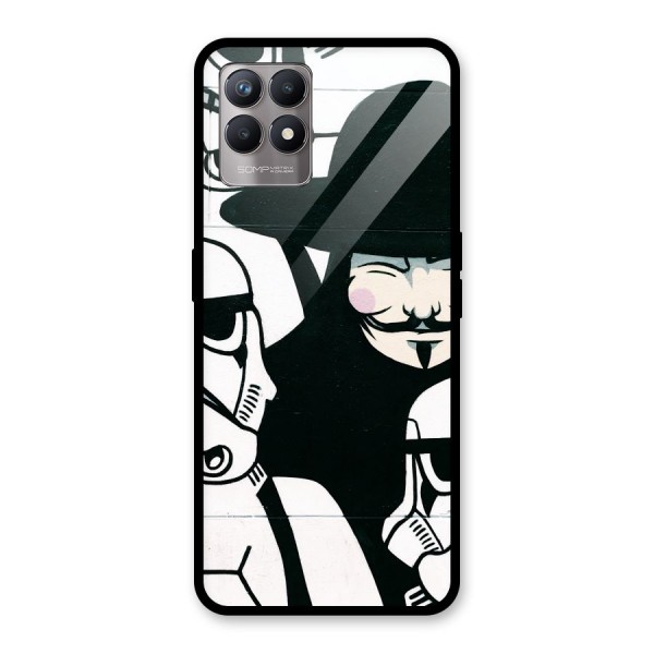 Anonymous Hat Glass Back Case for Realme 8i