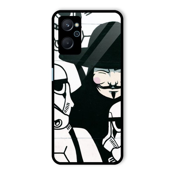 Anonymous Hat Glass Back Case for Realme 9i