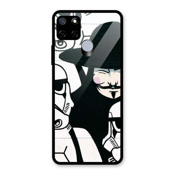 Anonymous Hat Glass Back Case for Realme C12