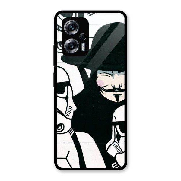 Anonymous Hat Glass Back Case for Redmi K50i