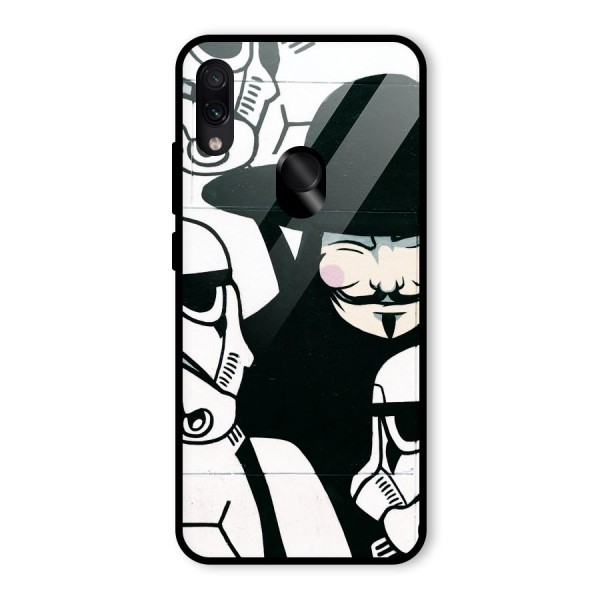 Anonymous Hat Glass Back Case for Redmi Note 7