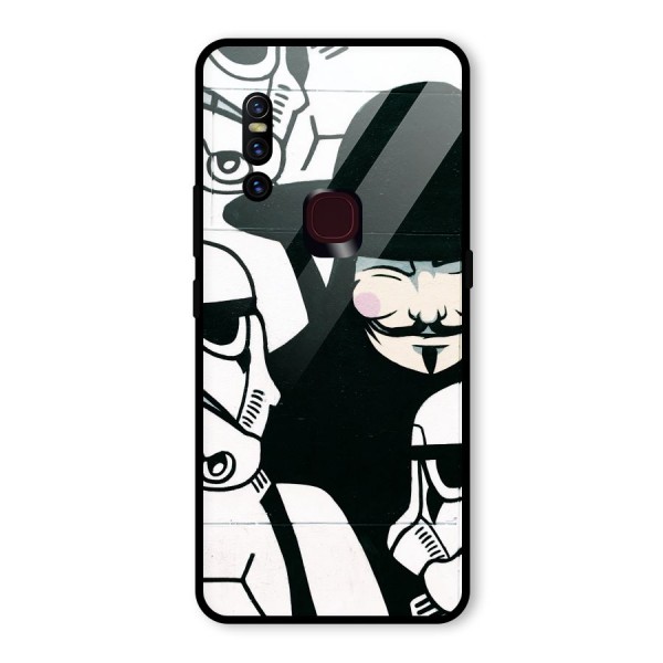 Anonymous Hat Glass Back Case for Vivo V15