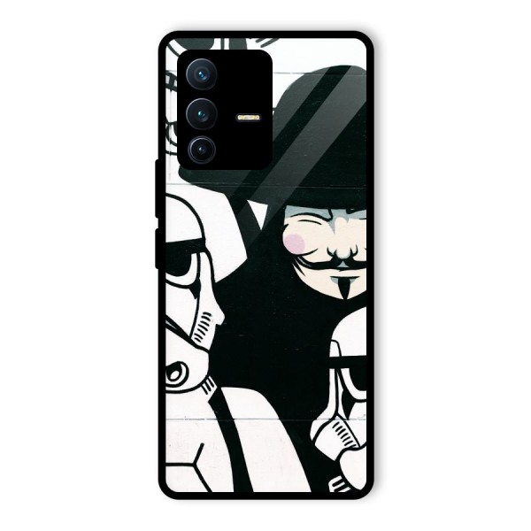 Anonymous Hat Glass Back Case for Vivo V23 Pro