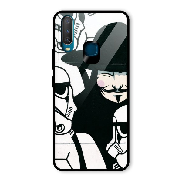 Anonymous Hat Glass Back Case for Vivo Y12