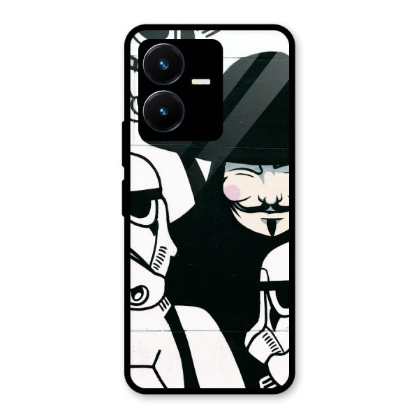 Anonymous Hat Glass Back Case for Vivo Y22