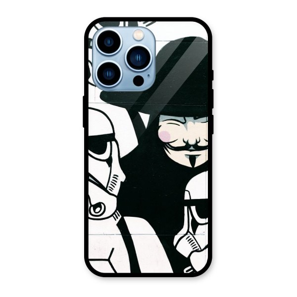 Anonymous Hat Glass Back Case for iPhone 13 Pro