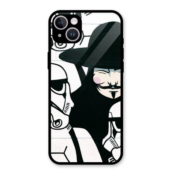 Anonymous Hat Glass Back Case for iPhone 14 Plus