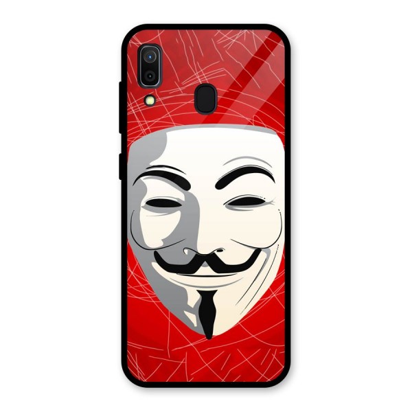 Anonymous Mask Abstract Glass Back Case for Galaxy A30