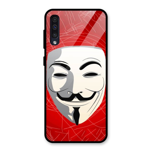 Anonymous Mask Abstract Glass Back Case for Galaxy A50s