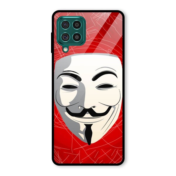 Anonymous Mask Abstract Glass Back Case for Galaxy F62