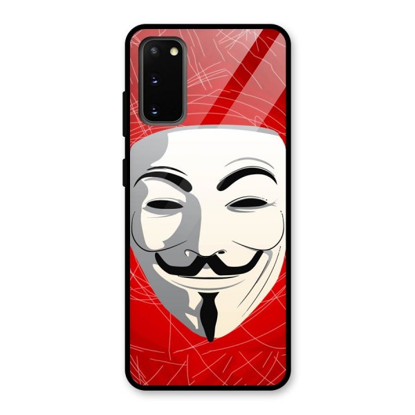 Anonymous Mask Abstract Glass Back Case for Galaxy S20