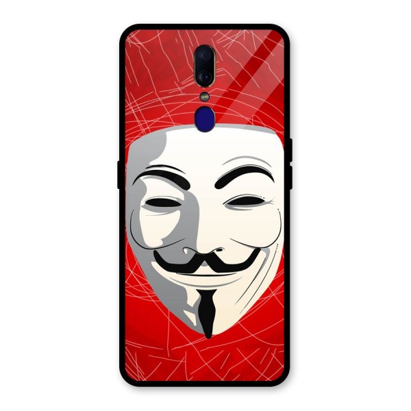 Anonymous Mask Abstract Glass Back Case for Oppo F11