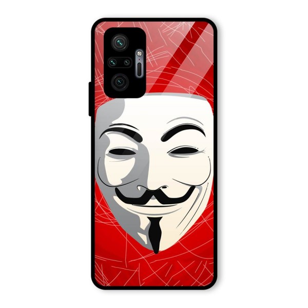 Anonymous Mask Abstract Glass Back Case for Redmi Note 10 Pro
