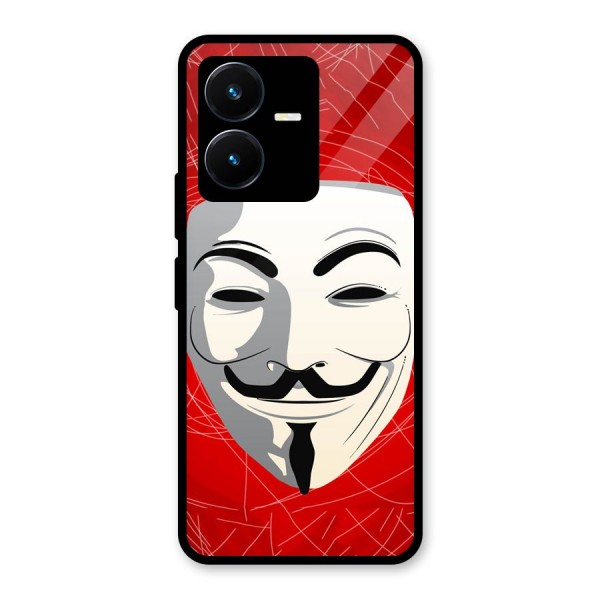 Anonymous Mask Abstract Glass Back Case for Vivo Y22