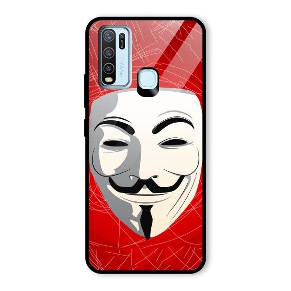 Anonymous Mask Abstract Glass Back Case for Vivo Y30