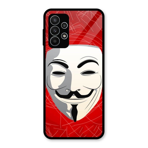 Anonymous Mask Abstract  Glass Back Case for Galaxy A23