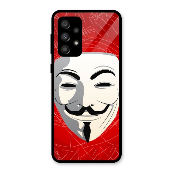 Anonymous Mask Abstract  Glass Back Case for Galaxy A32