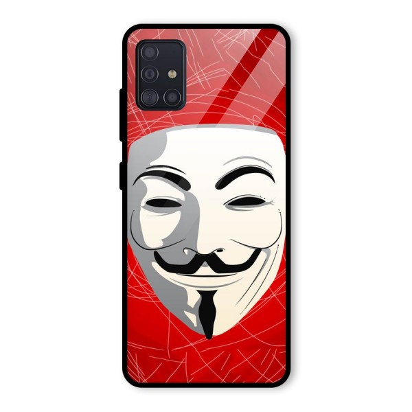 Anonymous Mask Abstract  Glass Back Case for Galaxy A51