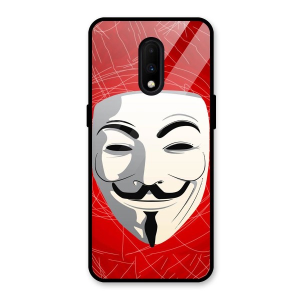 Anonymous Mask Abstract  Glass Back Case for OnePlus 7